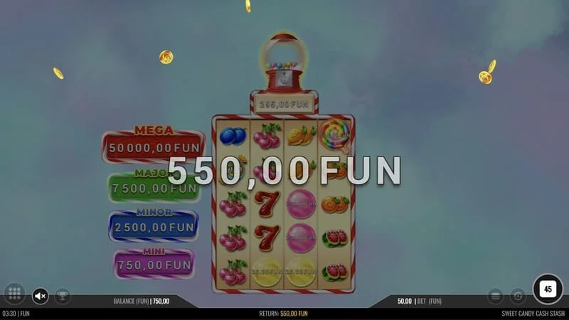 Sweet Candy Cash Stash – osnovna igra s dobitkom na liniji